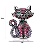 Jeweled Sitting Cat Brooch