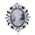 Ornate Jeweled Cameo Portrait Brooch