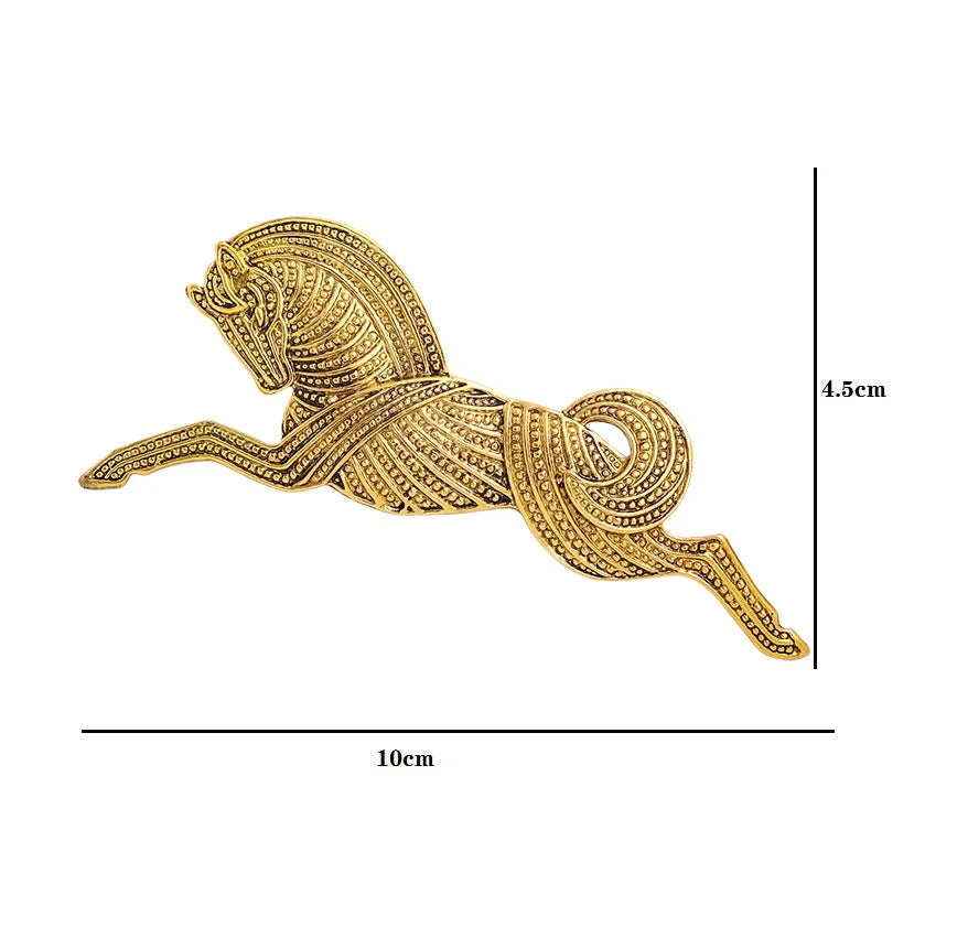 Textured Running Horse Brooch