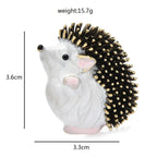 Enamel Hedgehog with Fruit Brooch
