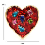 Colorful Jewel Enamel Heart Brooch