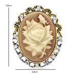 Carved Rose Cameo Brooch