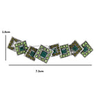Geometric Square Rhinestone Bar Brooch