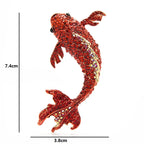 Red Rhinestone Koi Fish Brooch