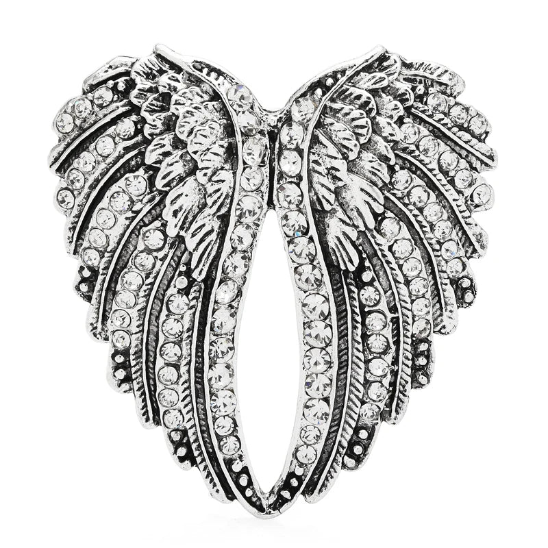 Jeweled Feathered Wings Brooch