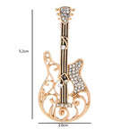 Jeweled Electric Guitar Brooch