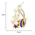 Pearl-Look Bubble Fish Brooch