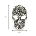 Crystal Pavé Skull Brooch