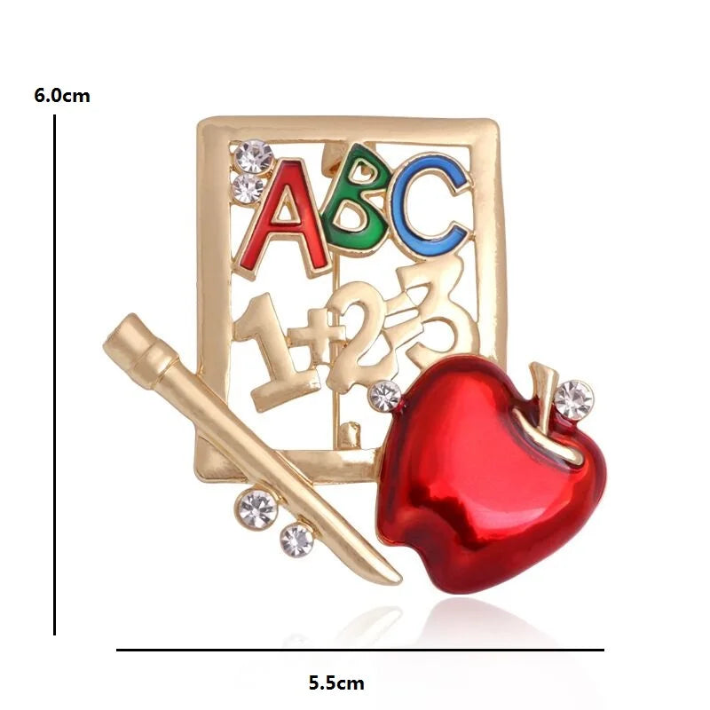 ABC School Board and Apple Brooch