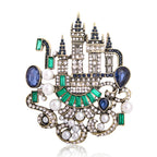 Jeweled Fairytale Castle Brooch