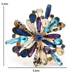 Multicolor Marquise Flower Brooch