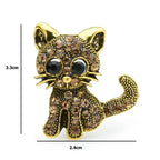 Vintage Jeweled Kitten Brooch