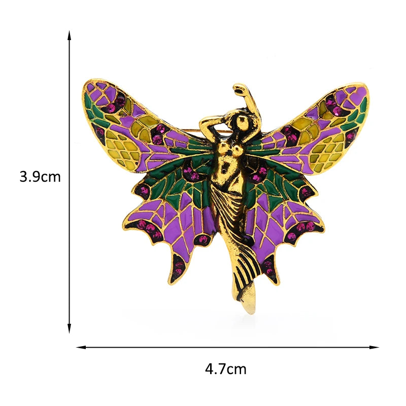 Enamel Butterfly Fairy Brooch
