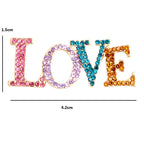Multicolor Rhinestone Love Word Brooch
