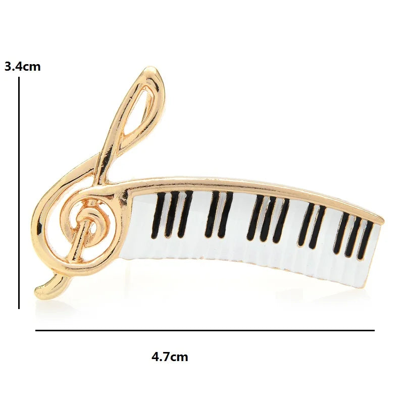 Treble Clef and Piano Keys Brooch