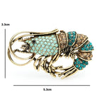 Vintage Jeweled Shrimp Brooch