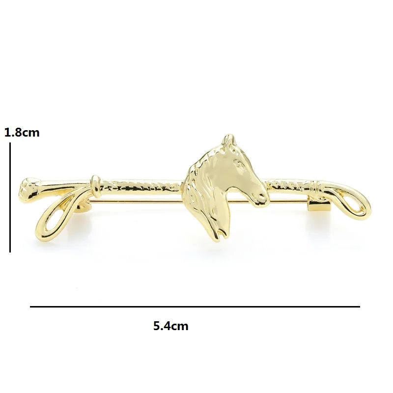 Horse Head and Riding Crop Brooch