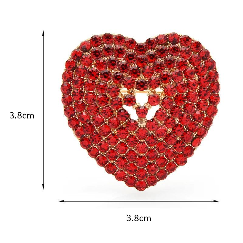Jeweled Heart with Clear Center Accent Brooch