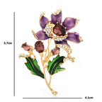 Purple Enamel Flower Branch Brooch