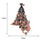 Cats Under Christmas Tree Brooch