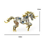 Jeweled Rearing Unicorn Brooch