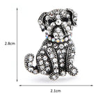 Jeweled Shar Pei Dog Brooch