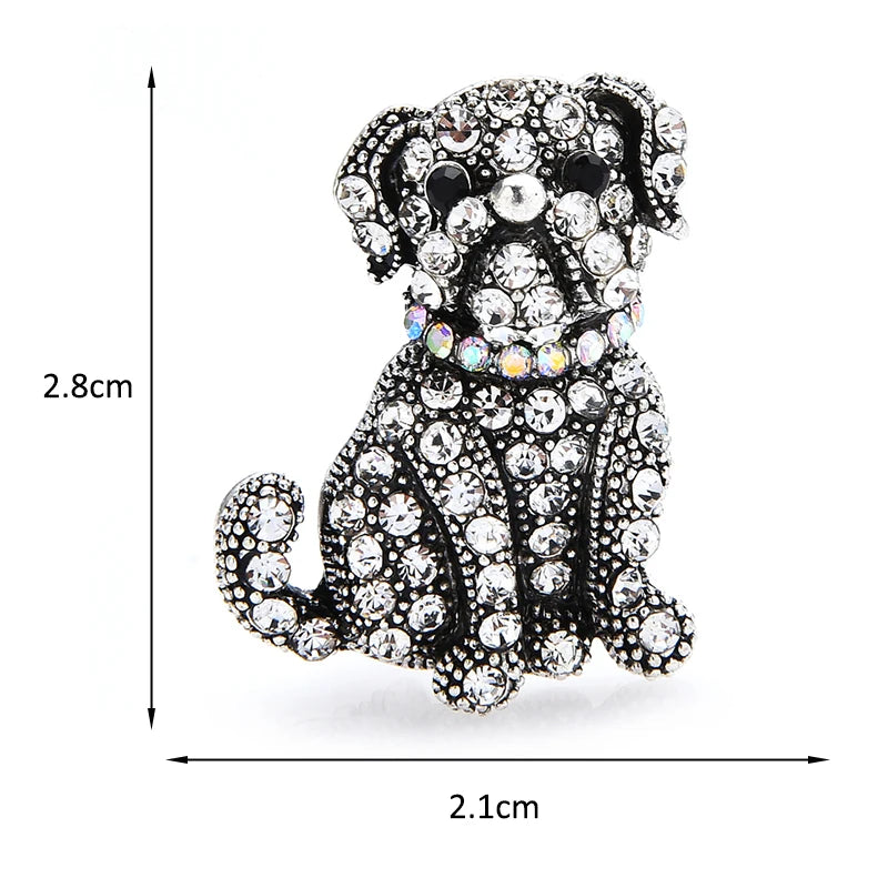 Jeweled Shar Pei Dog Brooch