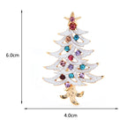 Enamel Christmas Tree with Colorful Jewels Brooch