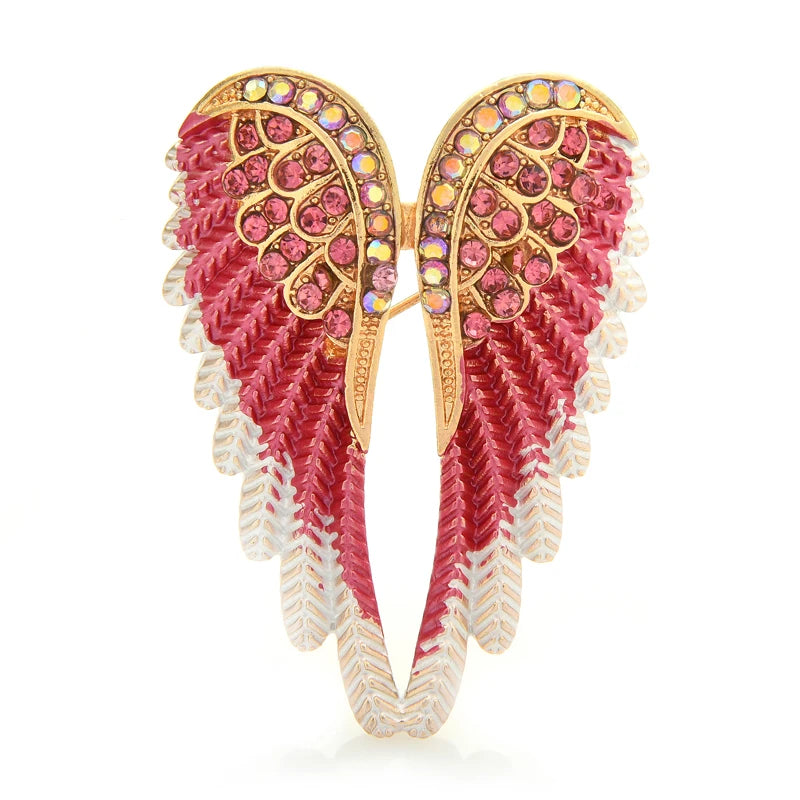 Jeweled Angel Wings Brooch
