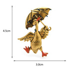 Enamel Duck with Umbrella Brooch — dimensions