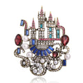 Jeweled Fairytale Castle Brooch