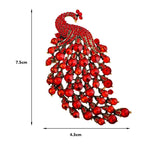 Jeweled Peacock Tail Brooch