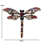 Ornate Vintage Jeweled Dragonfly Brooch