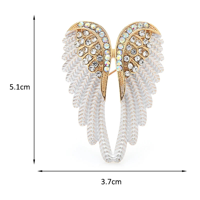 Jeweled Angel Wings Brooch