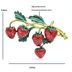 Red Strawberry Branch Brooch