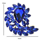 Jeweled Teardrop with Marquise Leaf Spray Brooch