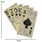 Rhinestone Royal Flush Playing Cards Brooch