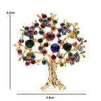 Multicolor Jeweled Tree Brooch