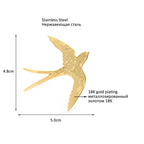 Etched Swallow Silhouette Brooch