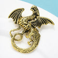 Enamel Dragon with Curled Tail Brooch