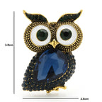 Big-Eyed Owl with Faceted Jewel Body Brooch