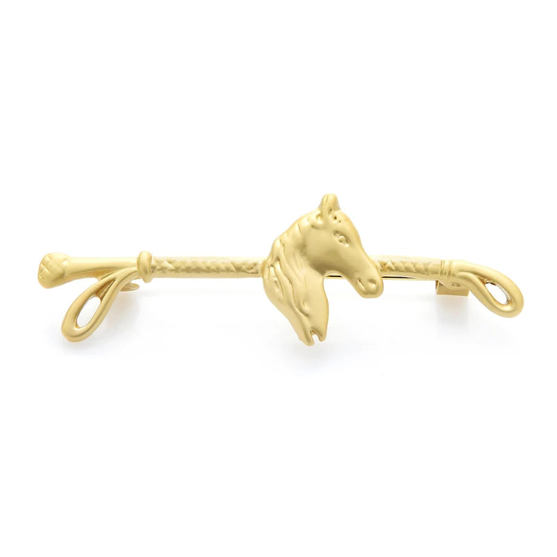 Horse Head and Riding Crop Brooch
