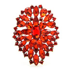 Radiant Faceted Stone Cluster Brooch — Red