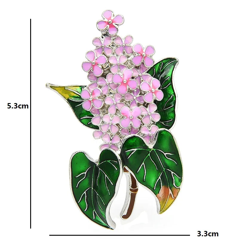 Enamel Lilac Blossom Brooch