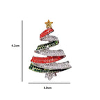 Jeweled Ribbon Christmas Tree Brooch