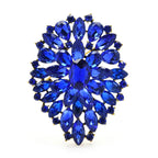 Radiant Faceted Stone Cluster Brooch — Blue