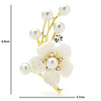 Faceted Blossom Branch with Pearl-Look Accents Brooch