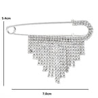 Jeweled Safety Pin with Cascading Fringe Brooch