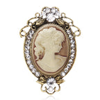 Vintage Oval Cameo with Scroll Frame Brooch