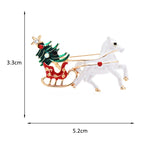 Enamel Christmas Tree Carriage Brooch